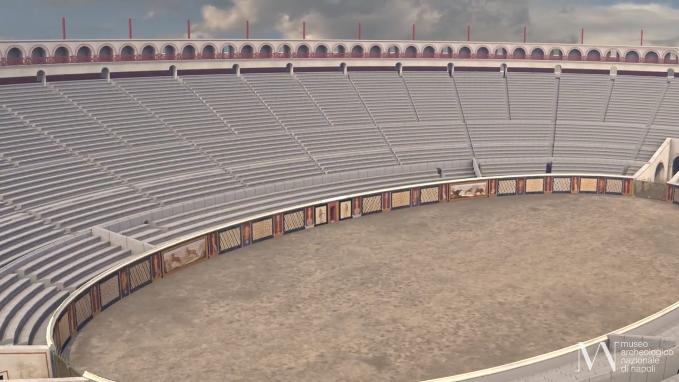 Ricostruzione digitale dell’Anfiteatro di Pompei con affreschi perduti – MANN
